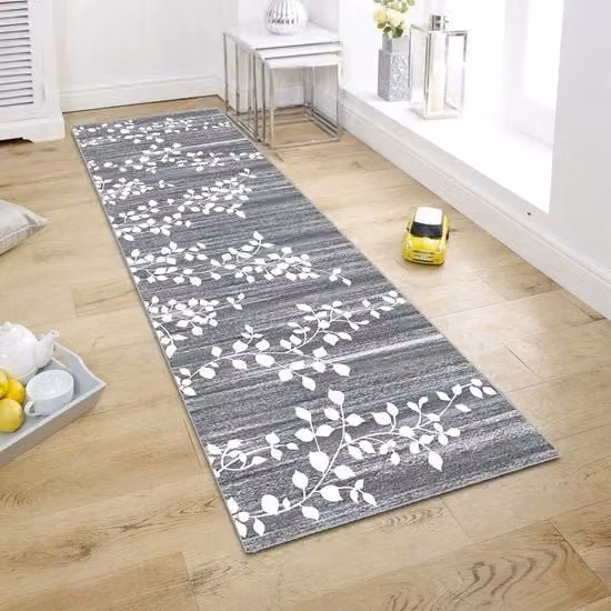 Tappeto per ingresso, cucina e bagno, coperta antiscivolo lavabile per ingresso, cucina e bagno, 60x300cm, grigio blu