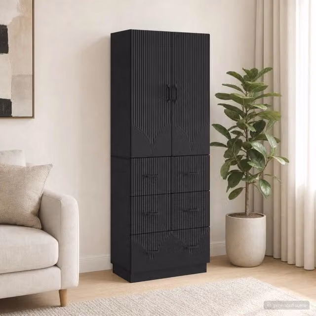 Set di armadi 2 pz 66 x 34,5 x 87 cm Legno ingegnerizzato Nero 3416800
