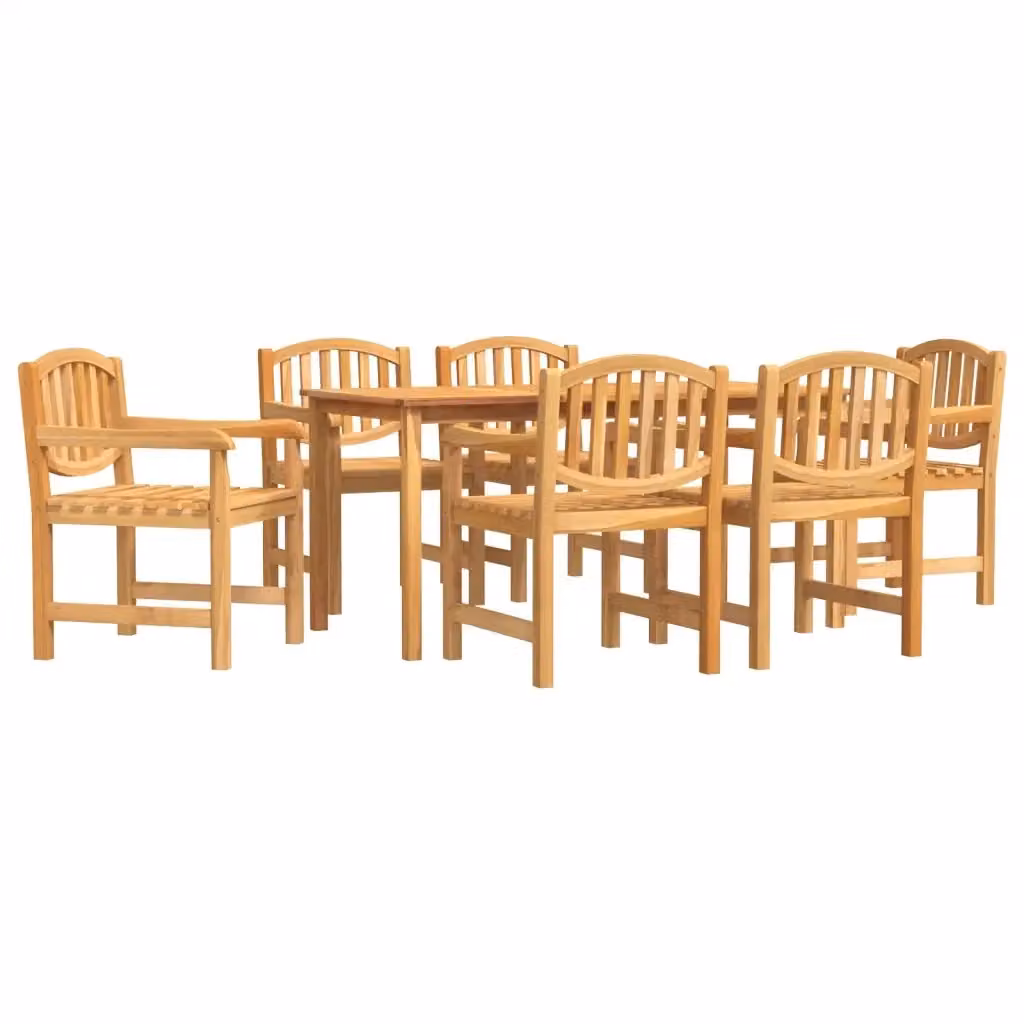 Set da pranzo da giardino vidaXL in legno di teak marrone, 7 pezzi – 2