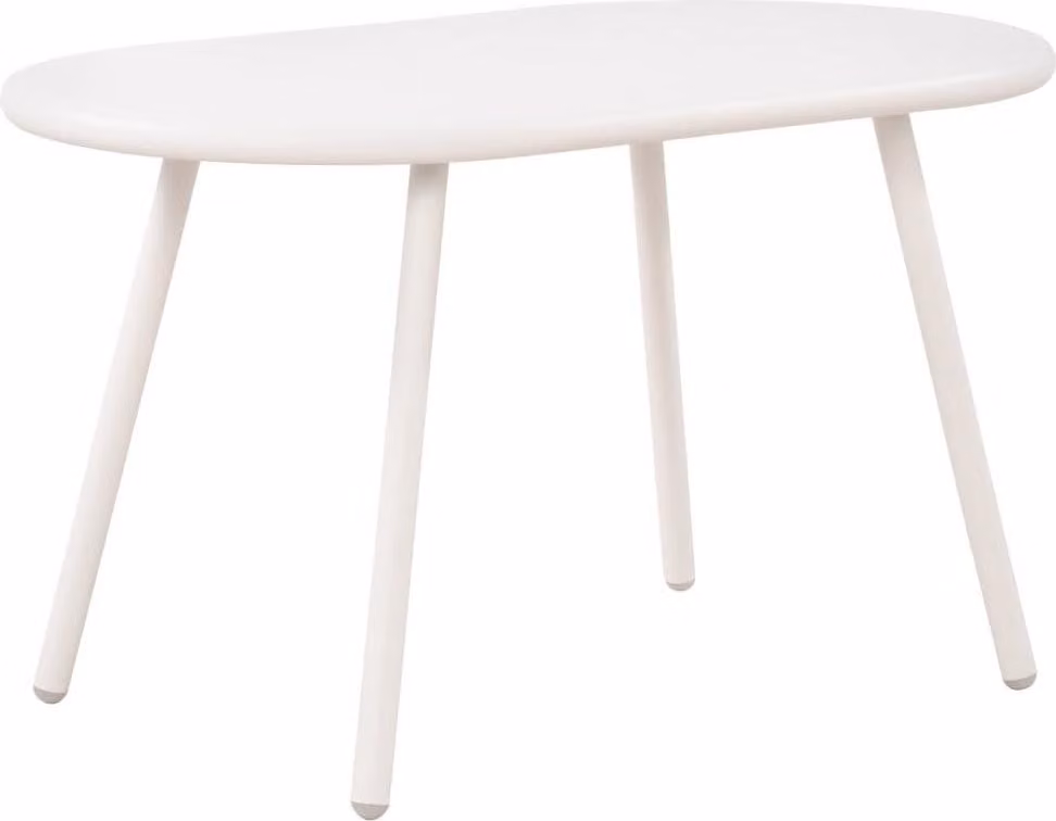 Tavolo da salotto moderno - tavolo da esterno - gambe in metallo antiruggine, resistente agli agenti atmosferici - plastica riciclata | colore: bianco