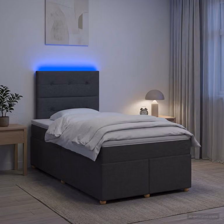 Letto box spring ibrido vidaXL con materasso a molle insacchettate, Grigio, L 120 x P 200 cm