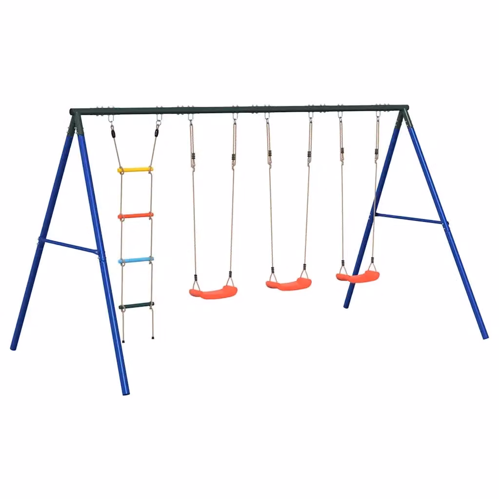 Set Gioco da Esterno con Altalene e Scala vidaXL Multicolore – 2