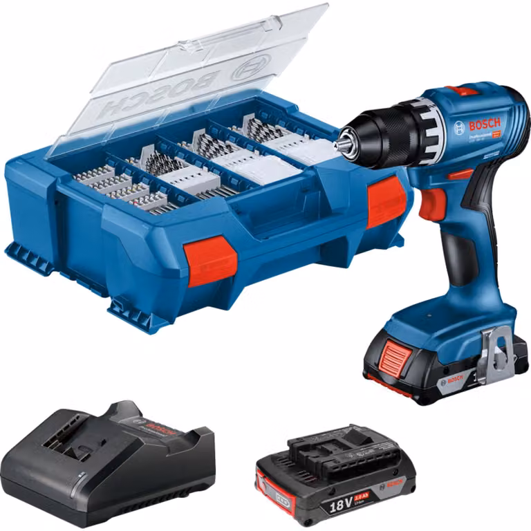 BOSCH Professional 06019K3205 BOSCH Professional GSR 18V-45 Akku-Bohrschrauber-Set 18,0 V, mit 2 Akkus