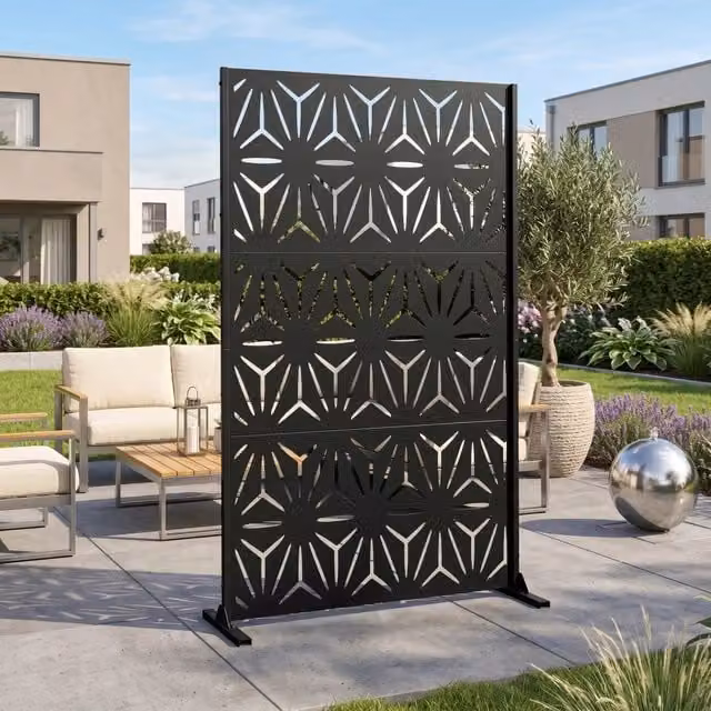 Pannello Divisorio Kilsturd casa.pro in Acciaio Zincato Nero, H 180 cm x L 120 cm x P 40 cm – 1