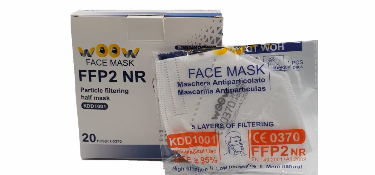20x FFP2 Set di 20 pezzi maschera respiratoria maschera facciale protezione bocca-naso maschera respiratoria monouso protezione bocca EN149:2001+A1:2009 CE 0370