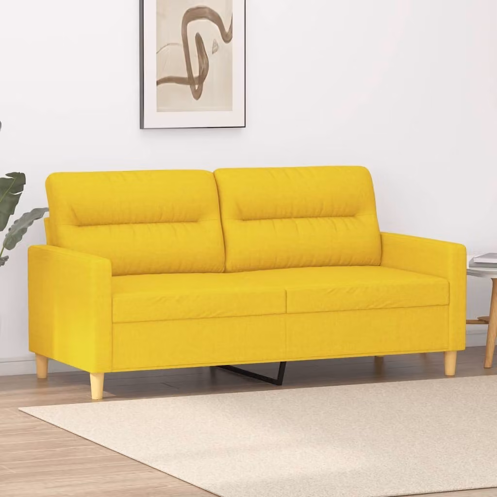 Maison Exclusive - Divano a due posti giallo chiaro 140 cm in tessuto