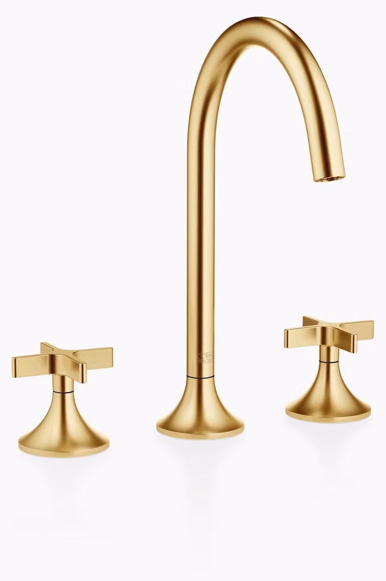 Dornbracht VAIA Mélangeur de lavabo à trois trous avec vidage, poignée croisillon, saillie 168mm, 20713809-28, 20713809-28