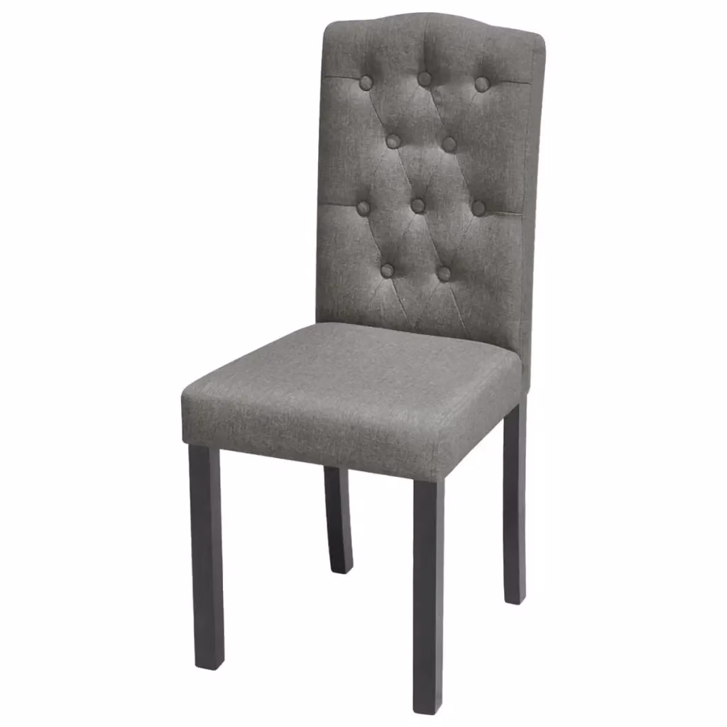 Set di 6 sedie da pranzo vidaXL in tessuto grigio con struttura in legno e metallo – 2