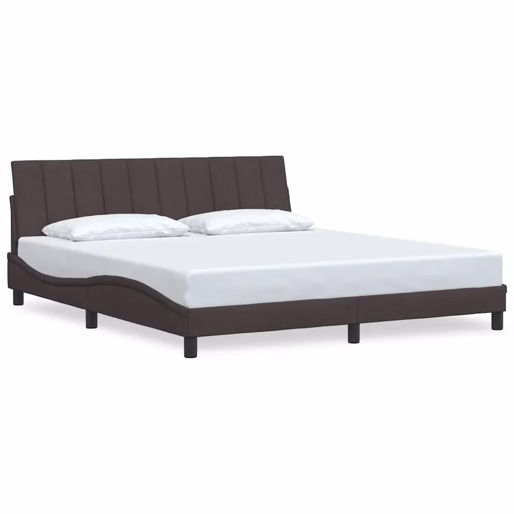 Giroletto senza materasso Hanko vidaXL in tessuto marrone scuro L: 180 cm, P: 200 cm – 2