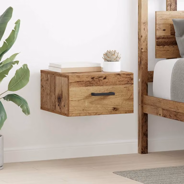 Armadio da notte vidaXL in legno effetto rustico marrone L 35 cm x P 35 cm x H 20 cm