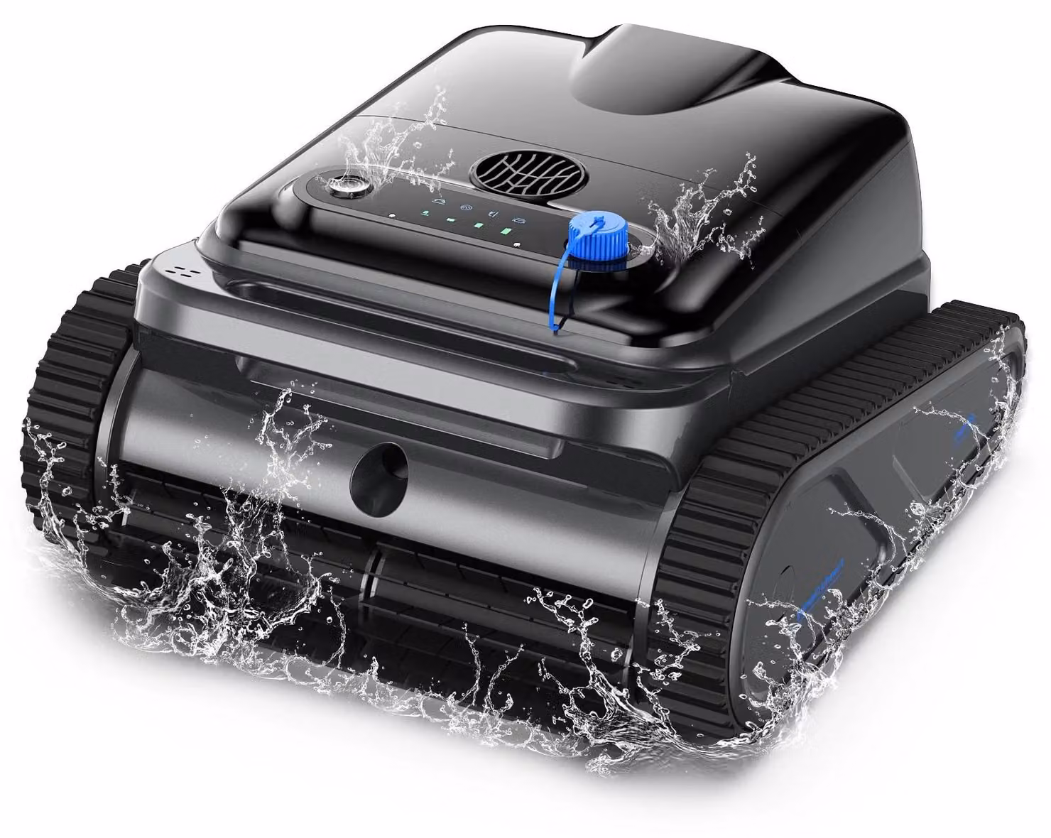 Robot pulitore per piscine Y50S - Pulitore automatico per piscine - Autonomia di 130 minuti - Area di pulizia di 200 m² - Senza fili, batteria da 5100 mAh - Pulisce fondo, pareti e linea di galleggiamento - Impermeabile IPX8 - Colore: nero