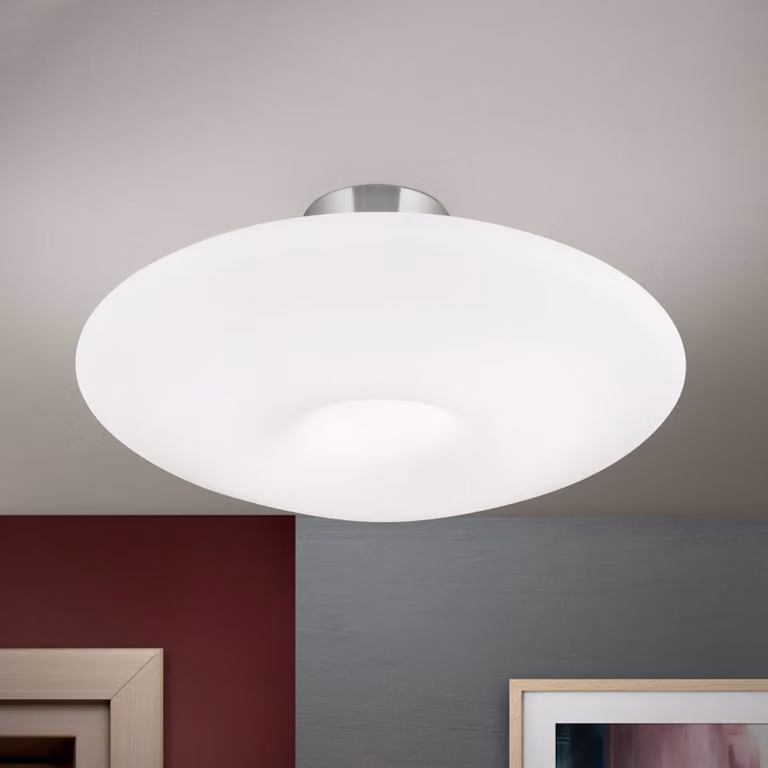 ORION Plafoniera soffitto Blanc, dimmerabile, Bianco / Opale, Soggiorno / Sala da pranzo, Vetro, Moderno, Plafoniera