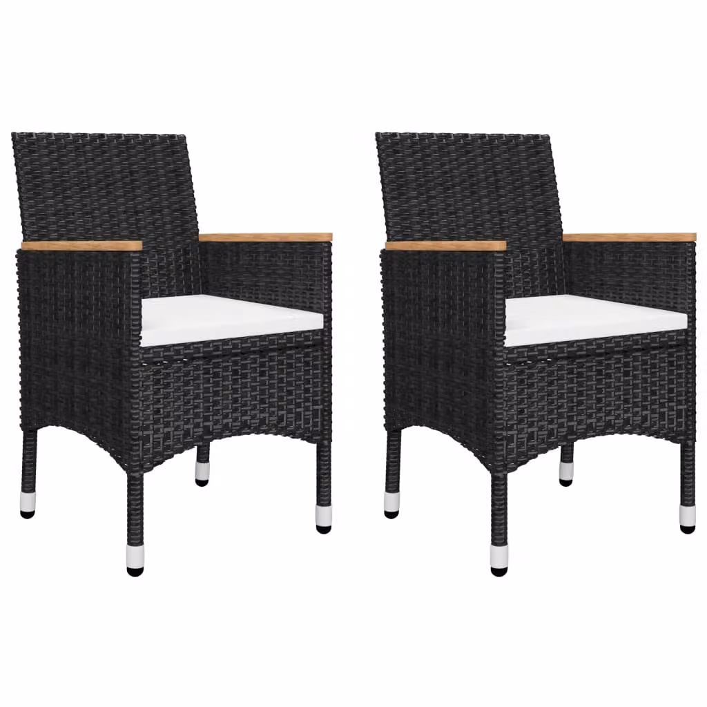 vidaXL Set da pranzo da giardino 5 pezzi nero