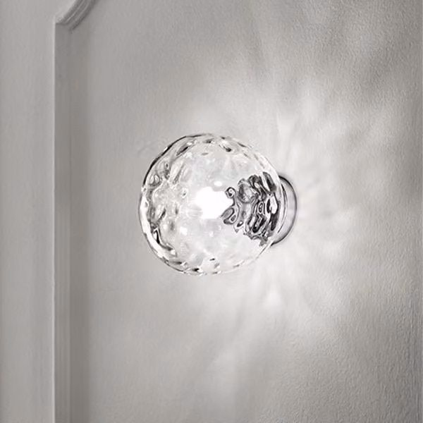 Applique da parete Perenz Skin in metallo e vetro trasparente con design moderno e lampadina E27 sostituibile