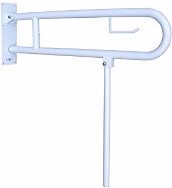 Barra Orizzontale Maniglione di Supporto Inox Bianco 80 cm Nofer 15206.W