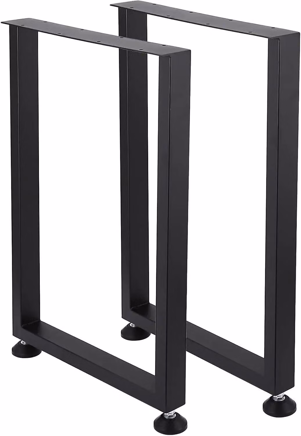 Gambe in metallo, set da 2 - Struttura per tavolo e banco - Design industriale - Forma geometrica moderna - 67,3 x 45 cm - Nero