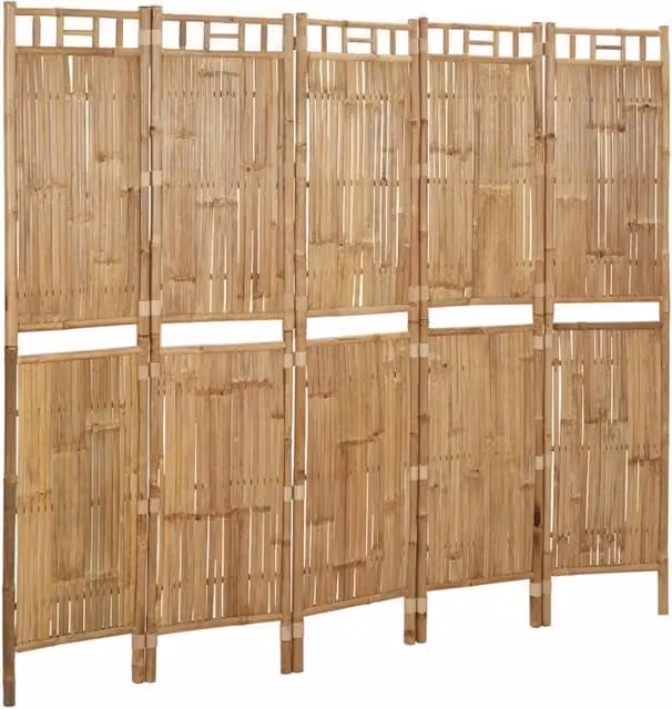 Paravento a 5 Pannelli-Divisorio in Bamb¨´ 200x180 cm