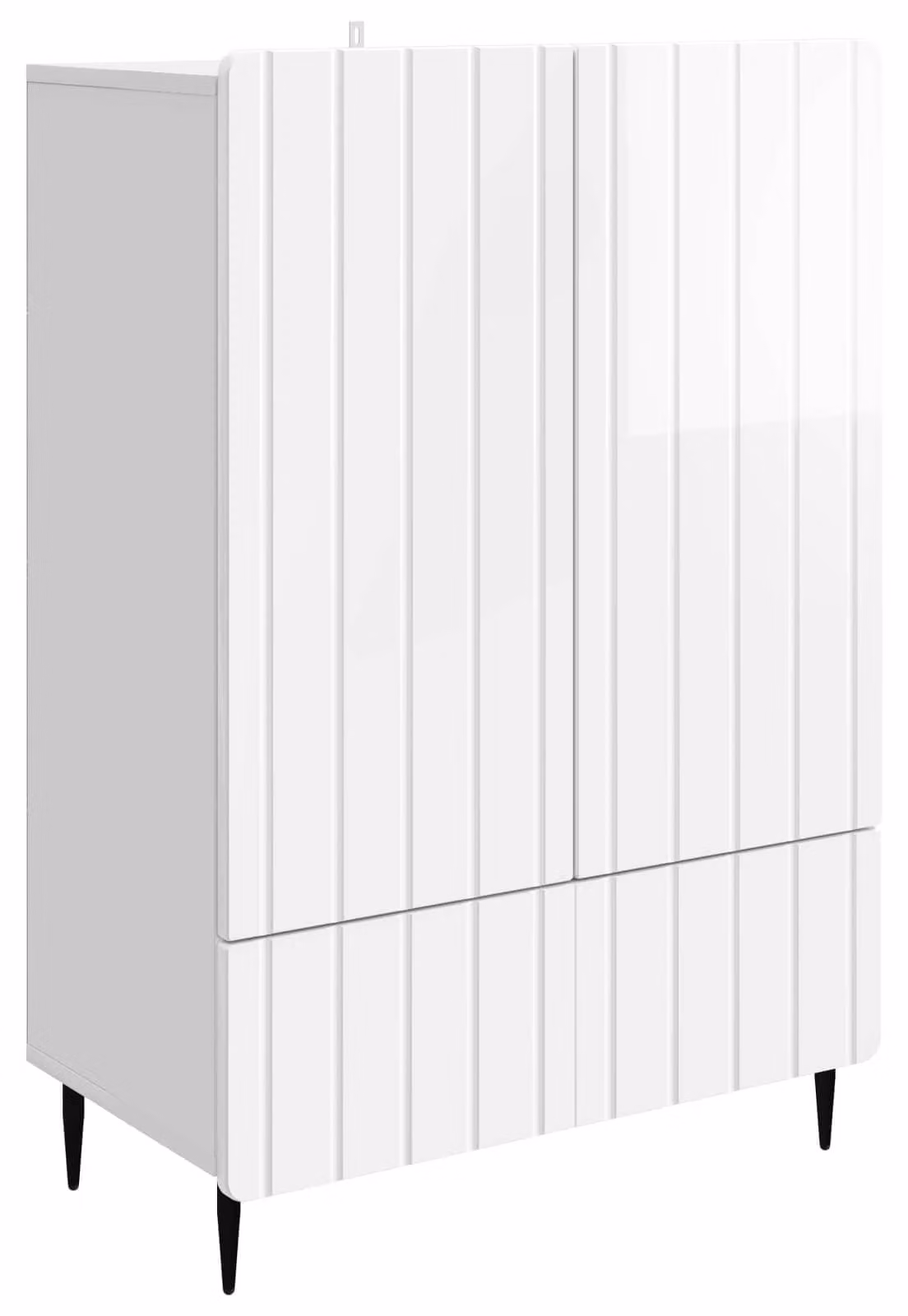 Credenza Bianco Lucido 66 x 34,5 x 97 cm Legno ingegnerizzato
