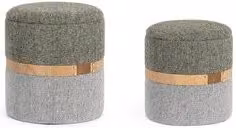 Set di pouf cilindrici TALYA Bizzotto colore grigio