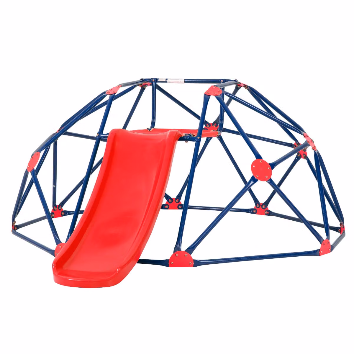 Costway Cupola di arrampicata con scivolo per bambini, struttura da gioco in metallo e tessuto resistente ai raggi UV, colore rosso – 2