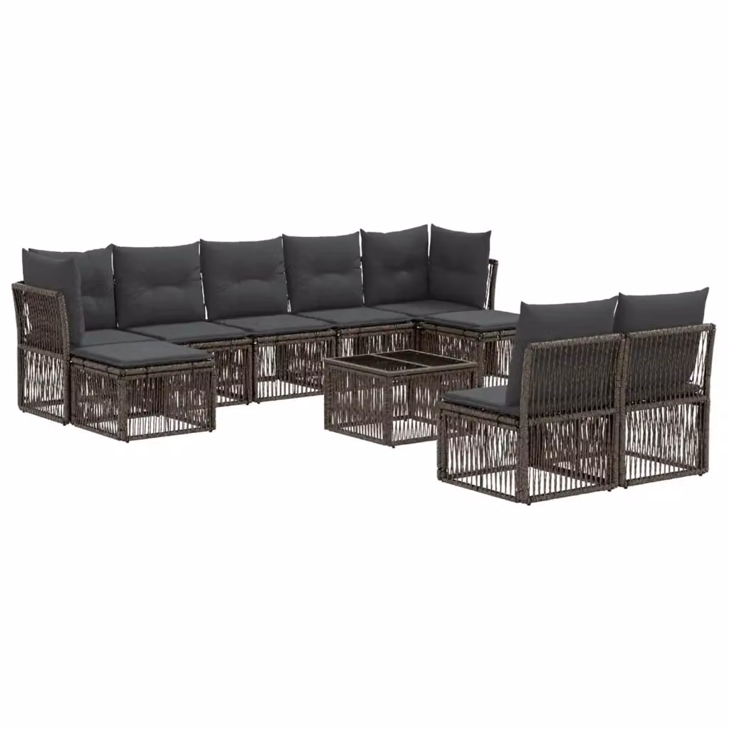 Set Divano da Giardino a L vidaXL Grigio con Cuscini e Tavolino da Esterno in Polyrattan e Metallo – 2