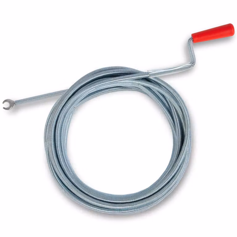 Spirale per la pulizia dei tubi EBERTH lunga 8 m e Ø 9 mm, efficace spirale di drenaggio per tubi a partire da Ø 40 mm, testa di perforazione a forma di artiglio con Ø 20 mm