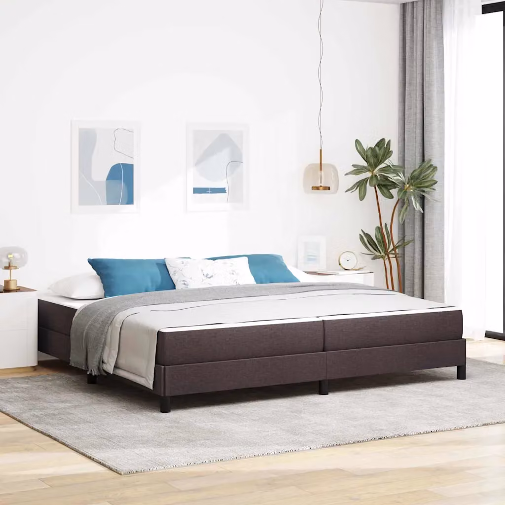 Letto a molle vidaXL in tessuto marrone con materasso a molle insacchettate L/P/H: 200 x 200 x 28 cm – 1