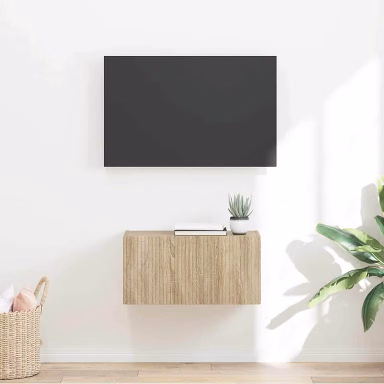 Mobile TV da parete vidaXL in legno Sonoma, marrone, L 60 cm x P 31 cm x H 29,5 cm