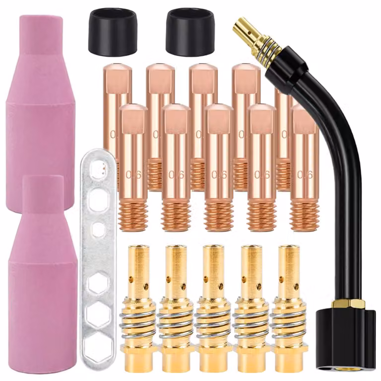 21 accessori per saldatrice MIG/MAG, set di materiali di consumo