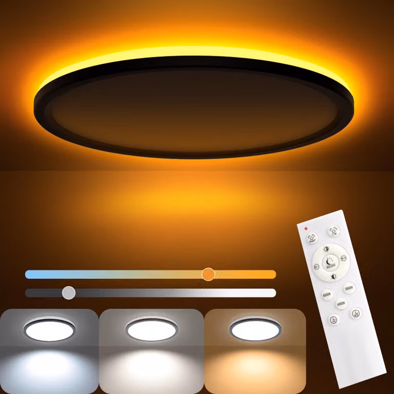 Lampada a soffitto a LED, dimmerabile, 24 W, 2400 lumen, lampada a soffitto con telecomando