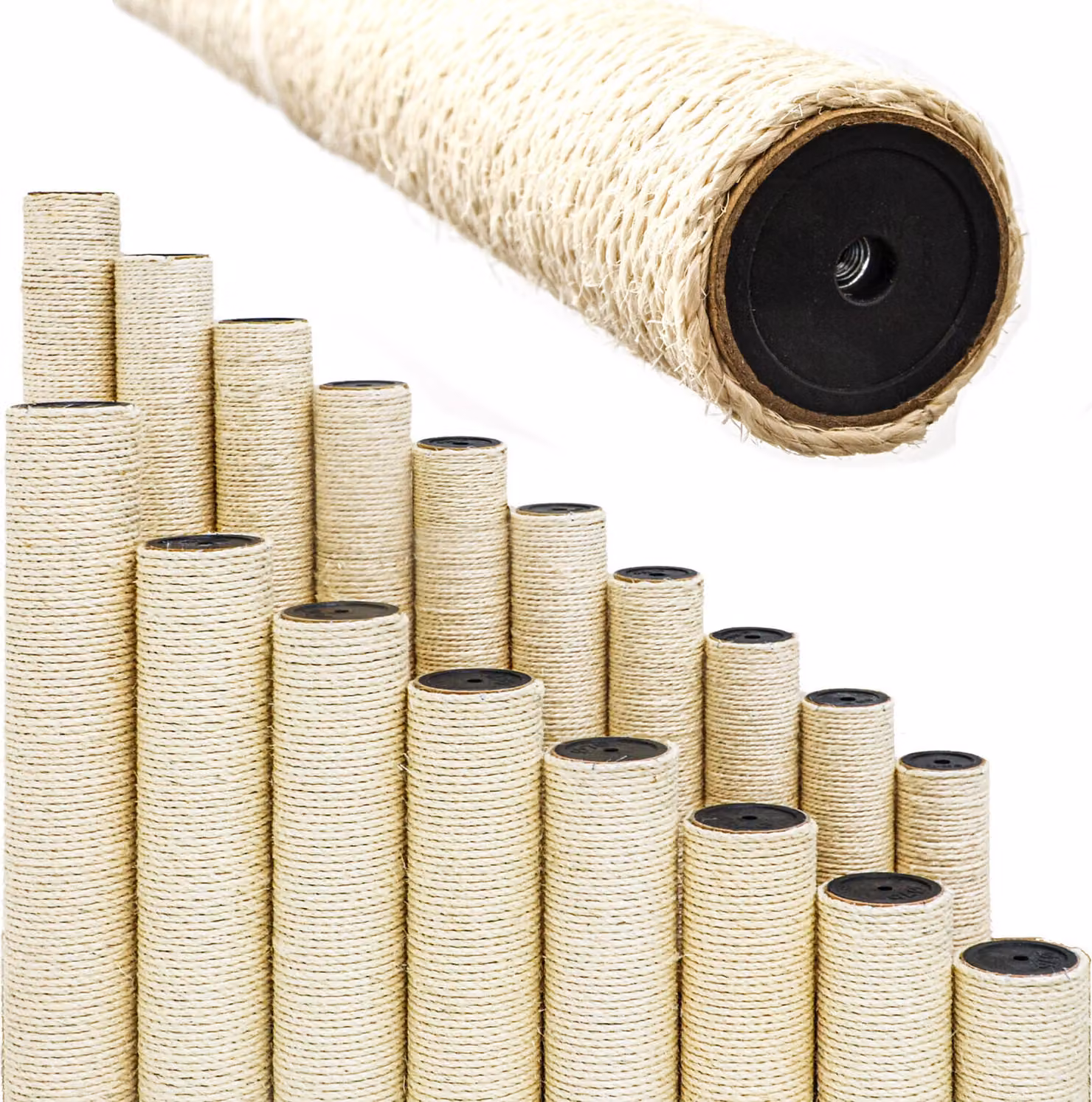 palo in sisal da 60 cm per tiragraffi Palo di ricambio M10 - Ø 7,1 cm Palo in sisal Tirograffi