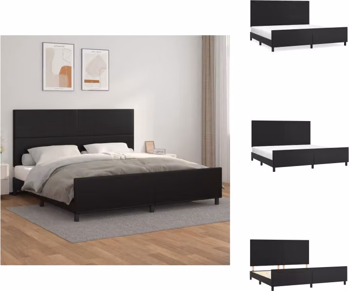 vidaXL Struttura letto con testiera nera 200x200 cm in Pelle finta - Letti e strutture letto