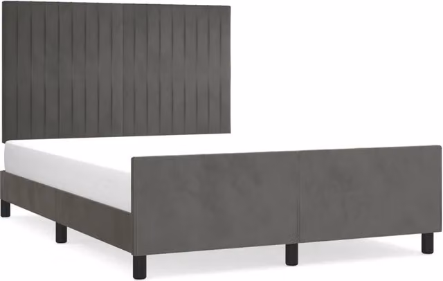 Letto matrimoniale | Letto per adulti | Giroletto senza Materasso Grigio Scuro 140x200 cm Velluto