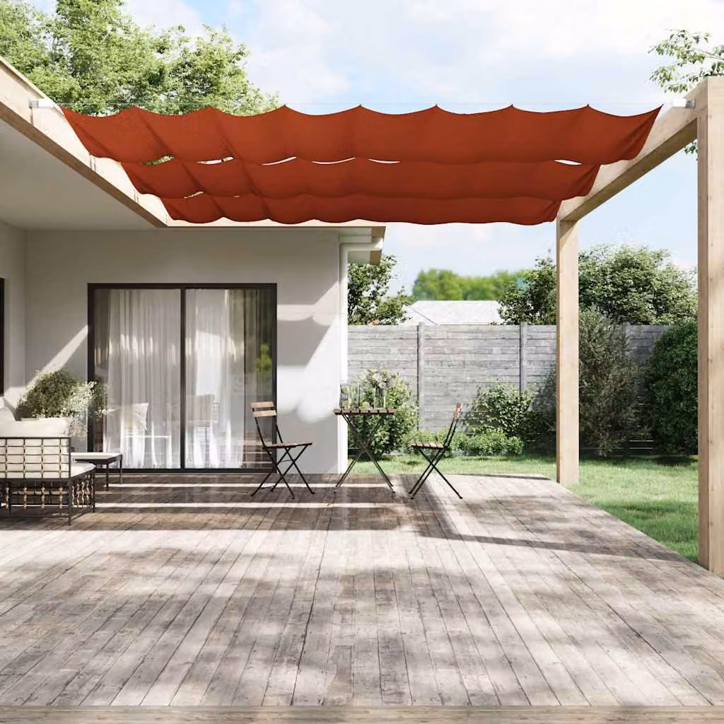 Paravento verticale vidaXL in tessuto Oxford color terracotta, L: 360 cm, H: 140 cm