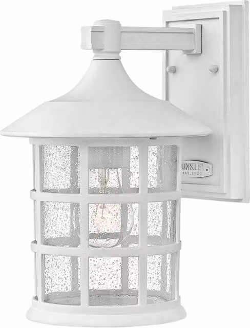 Applique esterna Hinkley Freeport bianca con vetro trasparente, attacco E27, 40W, protezione IP44
