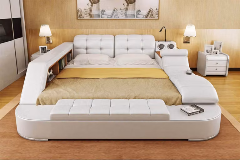 Chesterfield Doppel Luxus Design Bett 180x200 Multifunktionsbett