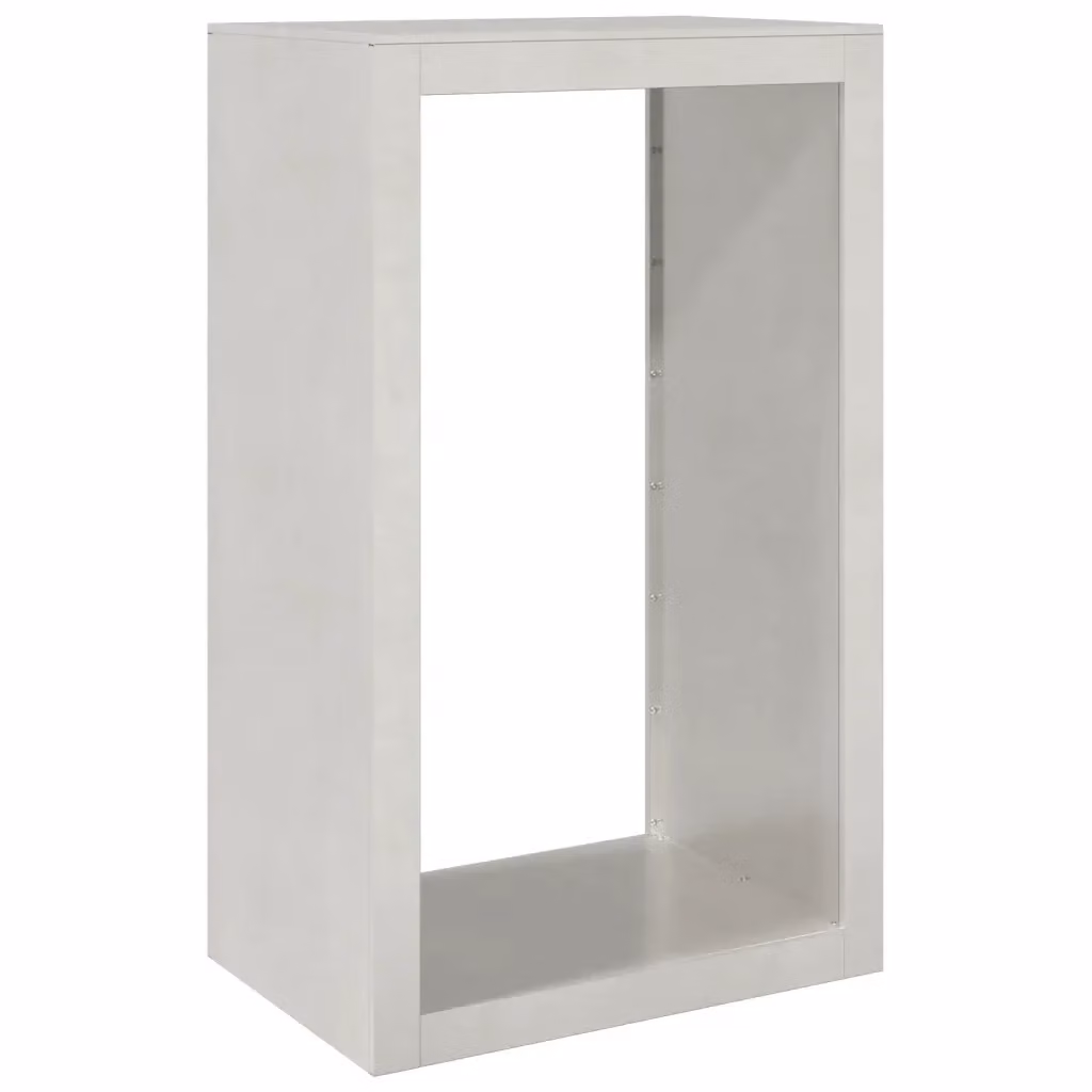 Rastrelliera per Legna da Ardere vidaXL in Acciaio Inox, Colore Argento o Marrone, L 60 cm x P 40 cm x H 100 cm – 2