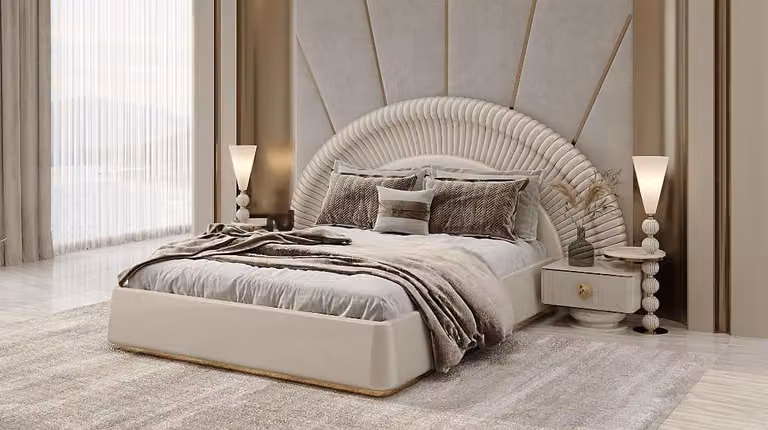 Set da camera da letto con letto e comodini per un comfort e uno stile moderni