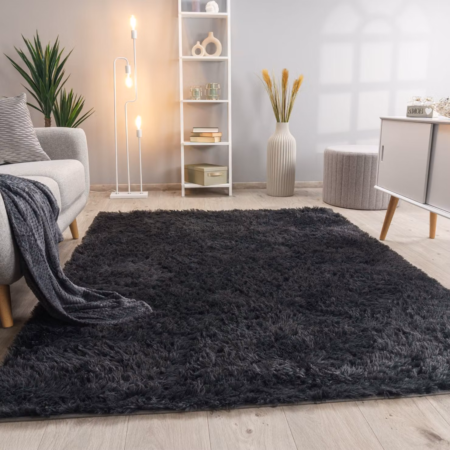 Tappeto a pelo alto Silvana antracite L: 140 cm, P: 200 cm – 2