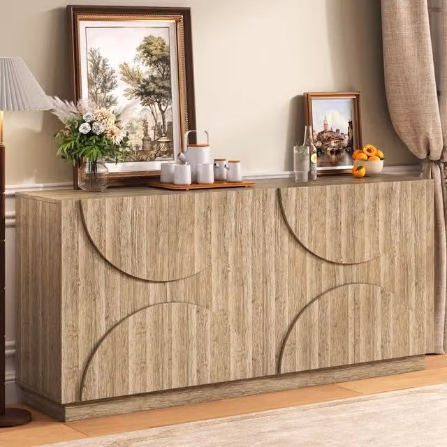 Madia REDOM beige in stile minimalista L/P/H: 160 x 40 x 80 cm