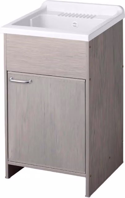 Mobile lavatoio in PVC con kit di montaggio per interni ed esterni, colore legno rovere, L: 45 cm, P: 50 cm