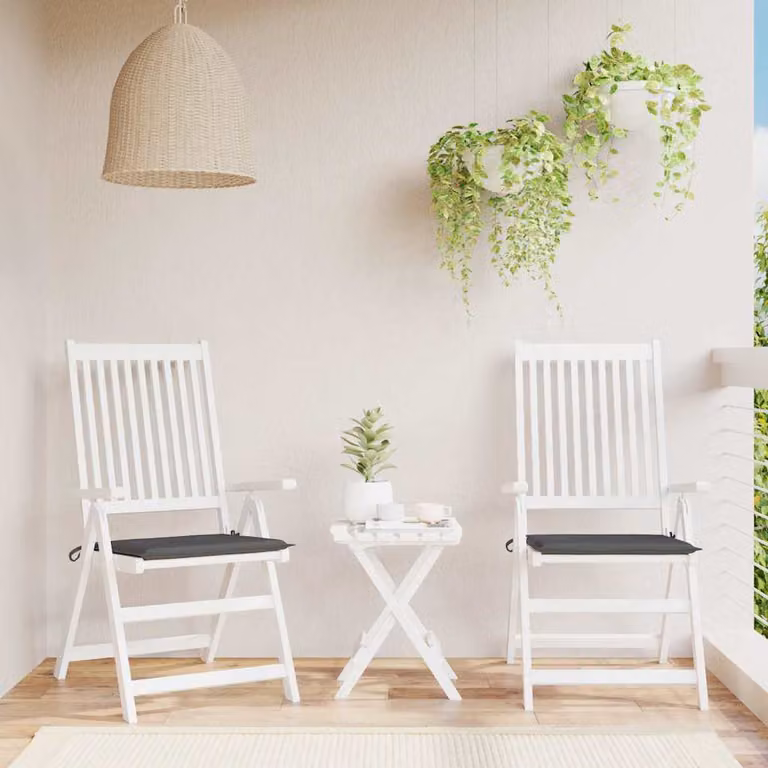 Set di 2 cuscini per sedia vidaXL in tessuto Oxford antracite, traspiranti e idrorepellenti, L 40 cm x P 40 cm x H 3 cm