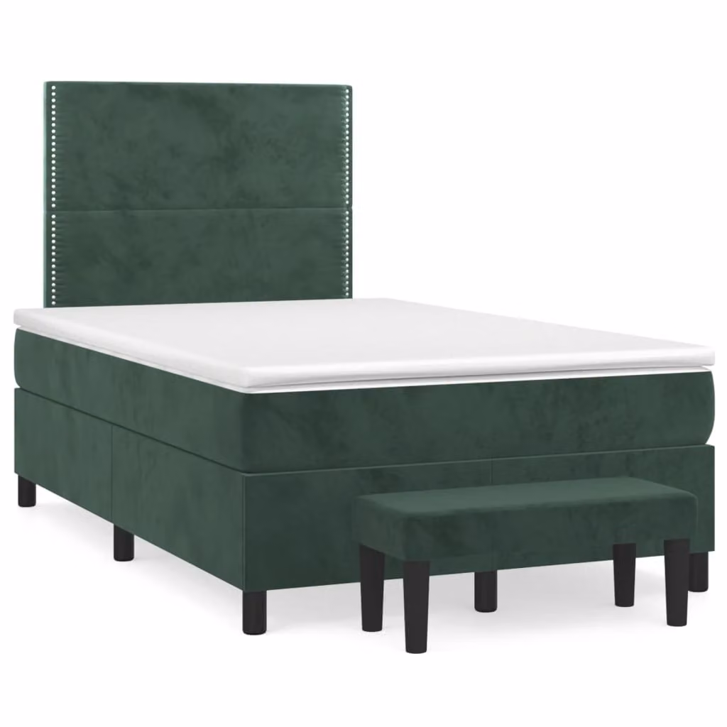 Maison Exclusive - Letto boxspring con materasso verde scuro 120x190 cm velluto