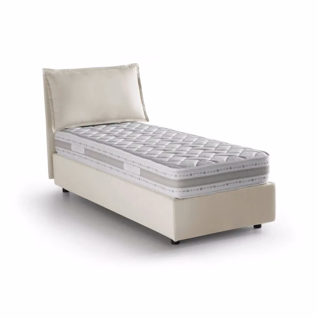 Letto singolo contenitore Animal di Talamo Italia con materasso incluso, rivestimento in tessuto beige, L/P/H: 90 x 190 x 105 cm – 2
