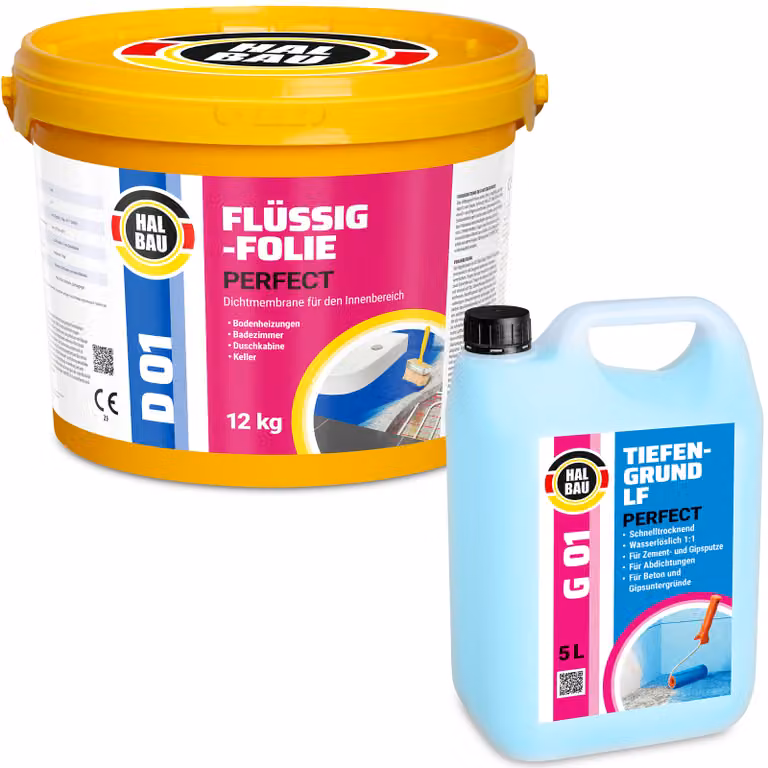 Kit di sigillatura a base liquida da 12 kg, membrana sigillante, fondo per ambienti umidi da 5 litri, per doccia e bagno, interno, modello H27