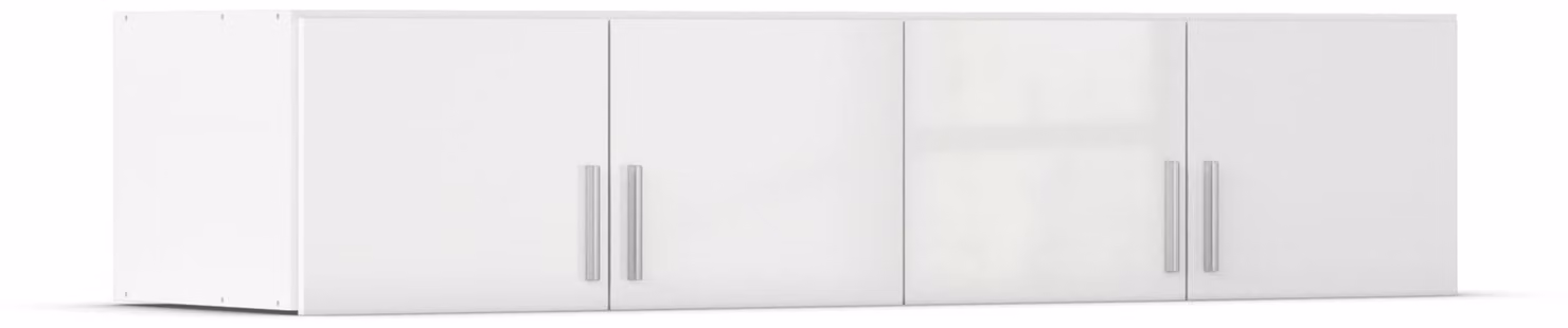 Set per porta a battente a 4 ante, dimensioni 181x39x54 cm, bianco lucido