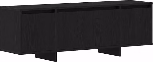 Mobile TV moderno con ante a filo e vano contenitore 120 x 30 x 40 cm legno composito nero 02_0051912