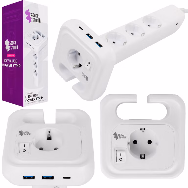 Multipresa 4 prese CA, 2 porte USB e 1 porta USB-C SPS-PS02W