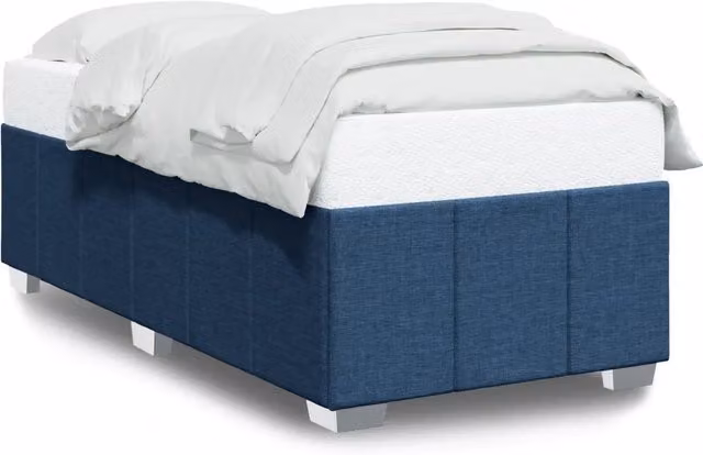 Letto singolo | Letto per adulti | Giroletto senza Materasso Blu 90x200 cm in Tessuto