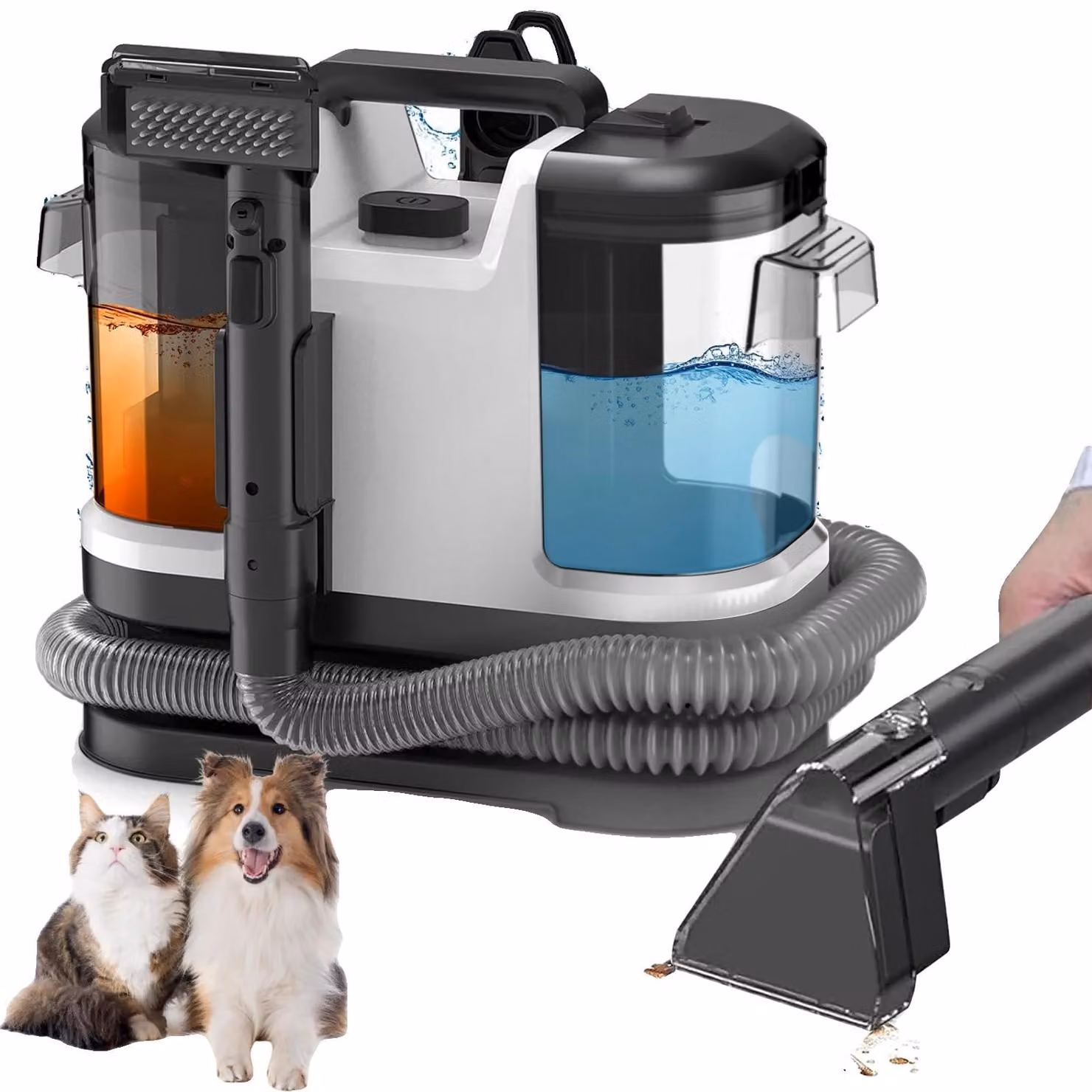 Rimozione macchie, elevata potenza di aspirazione, leggero e portatile, 400W